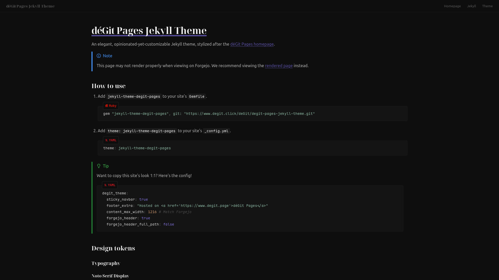 This page with `forgejo_header` disabled